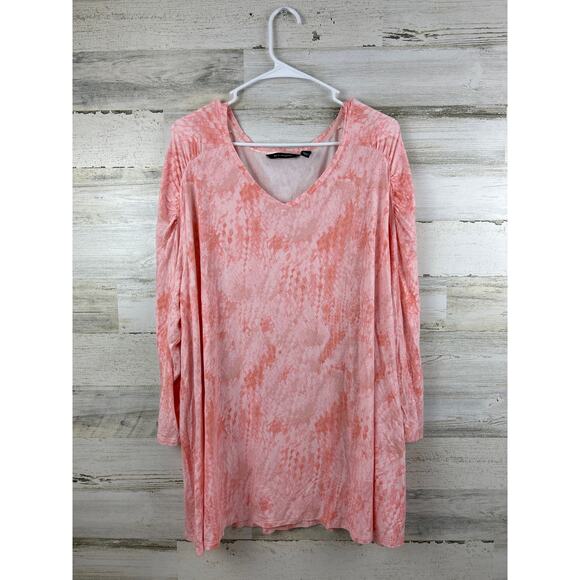 Halogen womens plus 3x long sleeve soft pink blouse new pull over - Picture 1 of 5